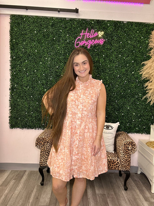 Peach Floral Dress