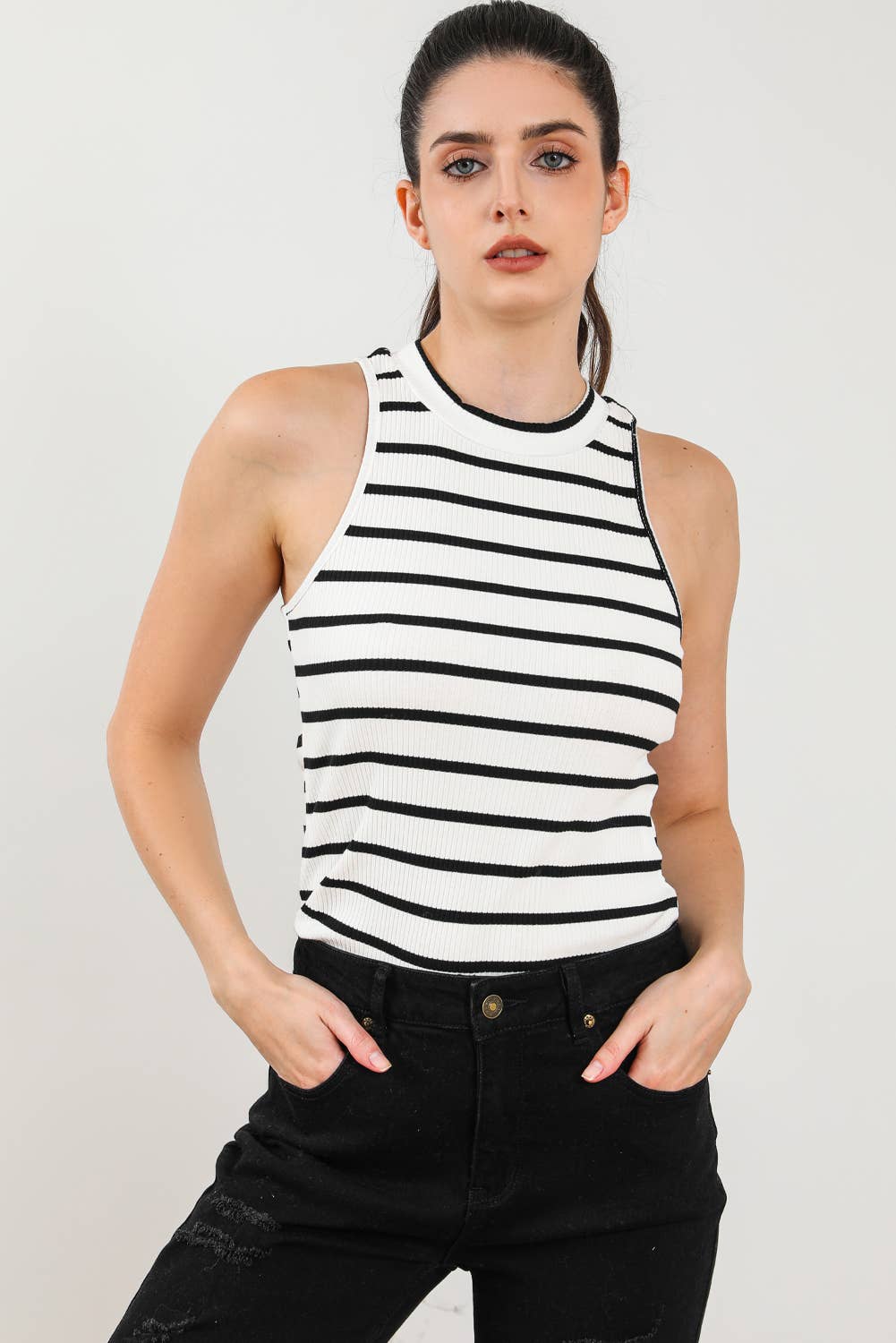 Striped Ribbed Tank Top