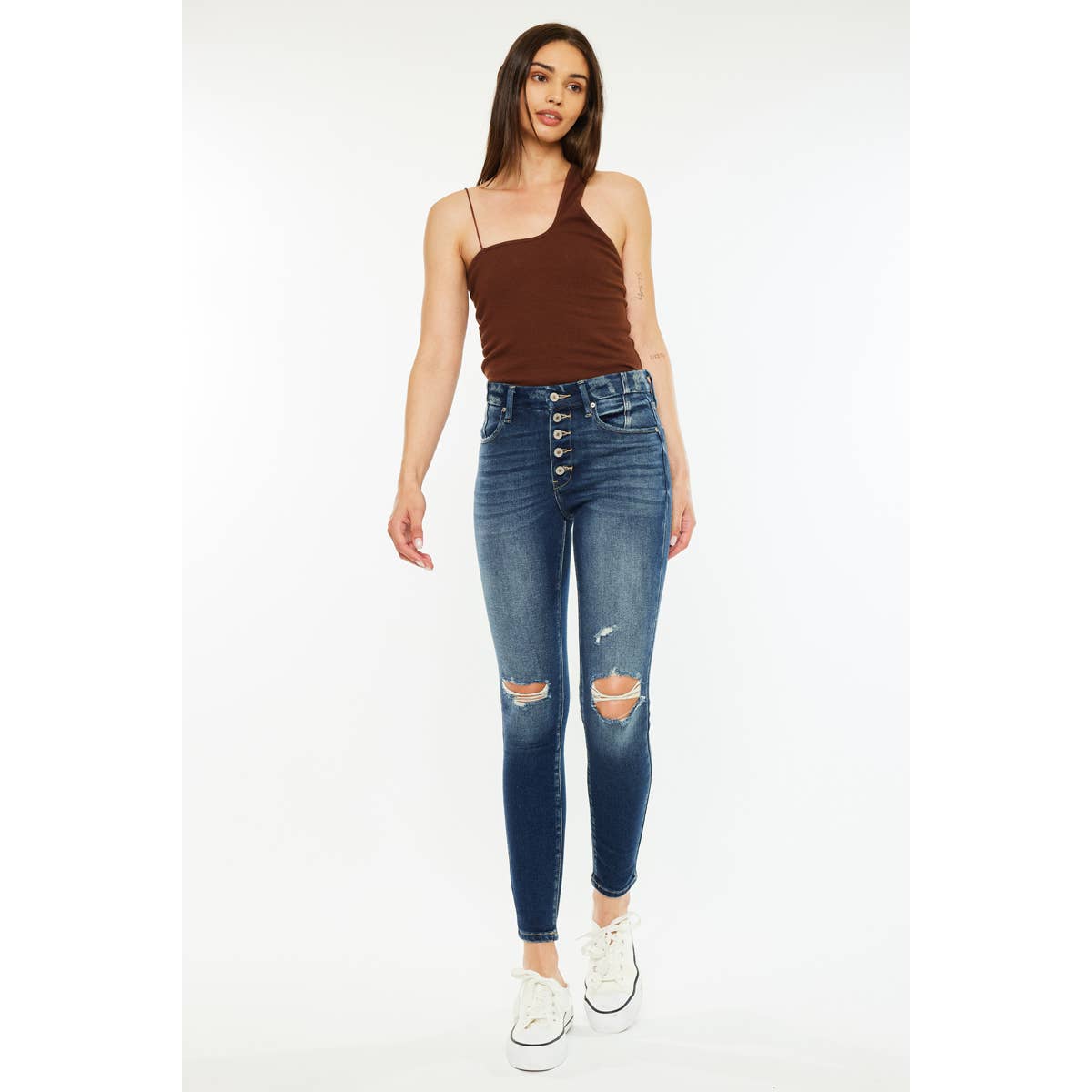 KanCan High Waist Distressed Skinny Jean