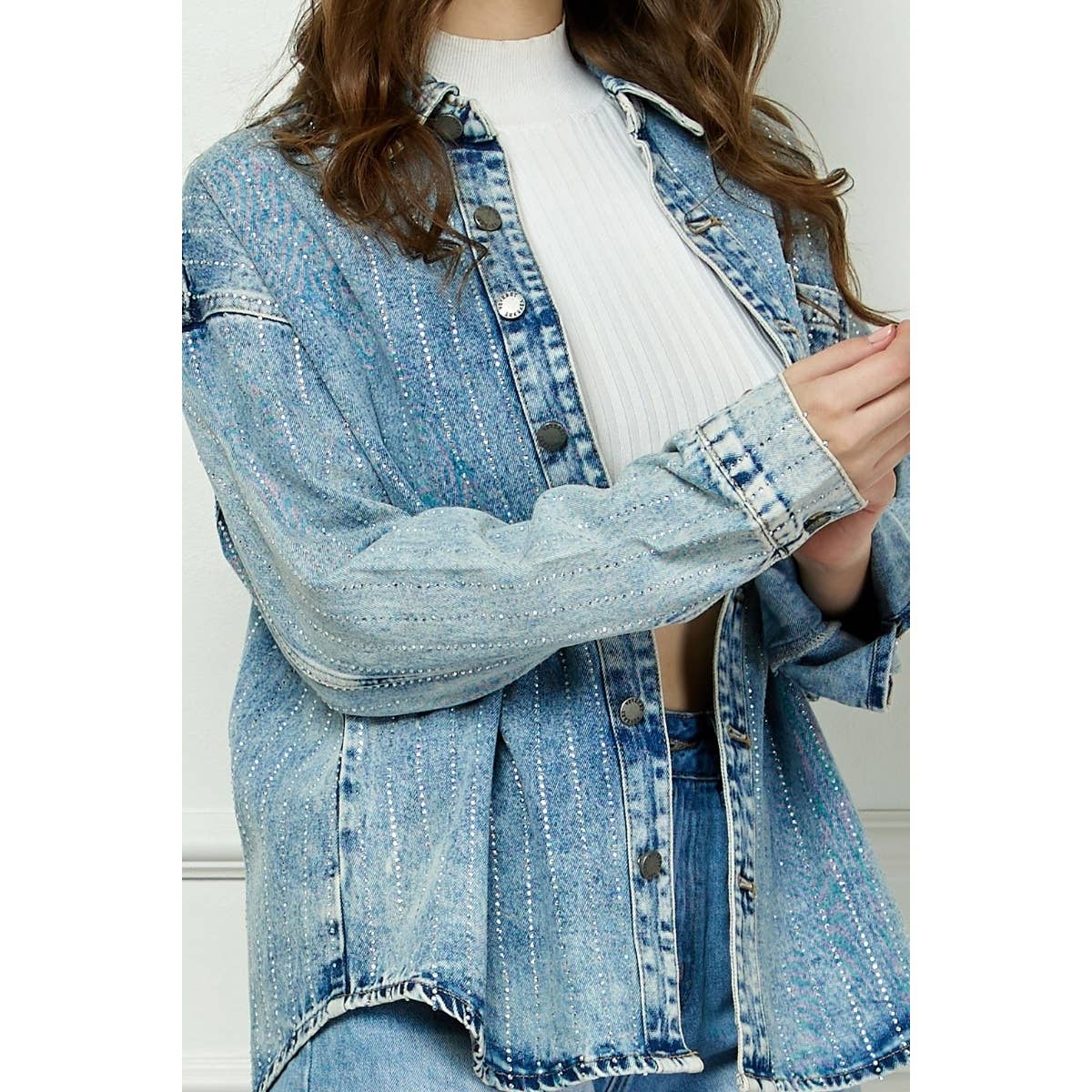 RhineStone Denim Shacket