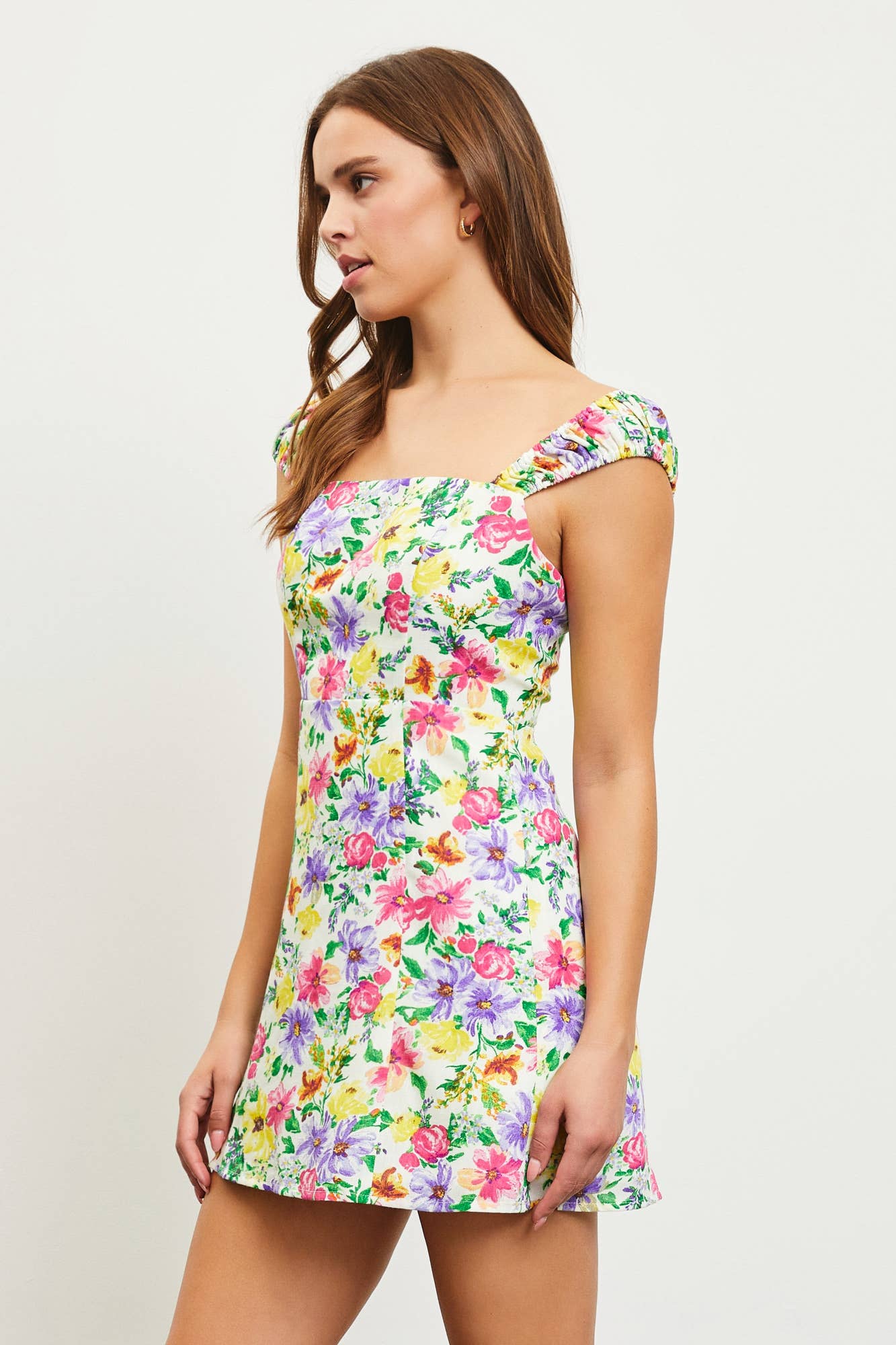 Flower Print Criss-Cross Back Dress