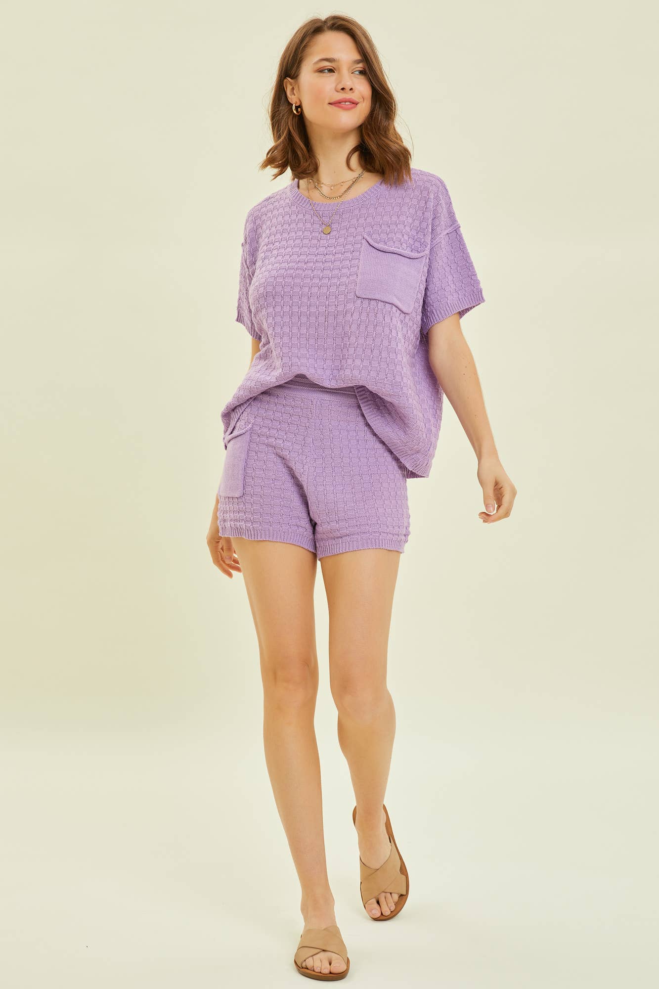 OVERSIZED SWEATER TOP WITH SHORTS SET