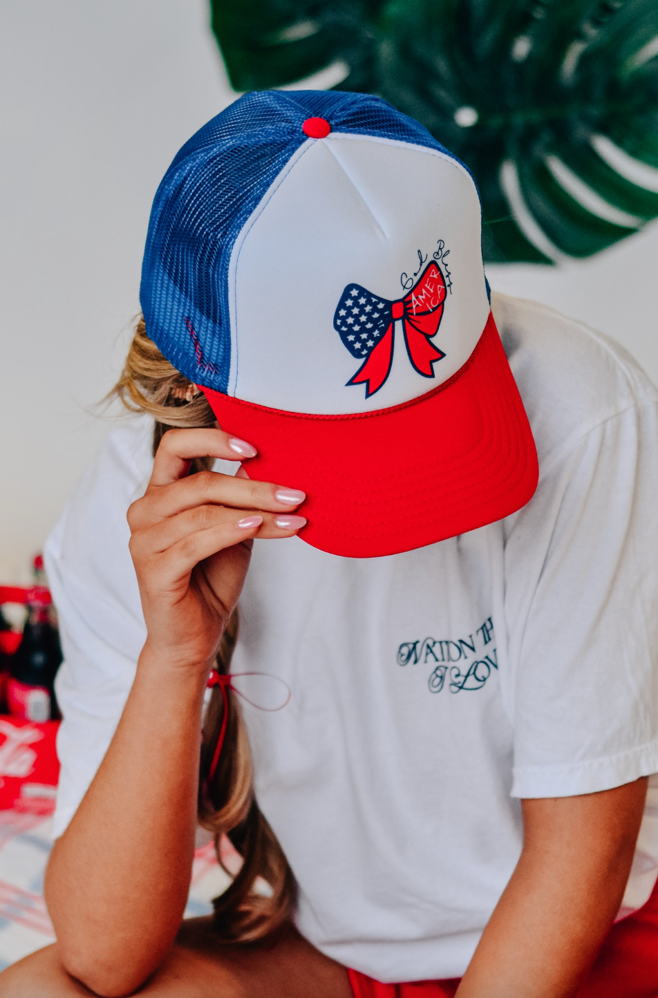 God Bless America Bow Trucker Hat