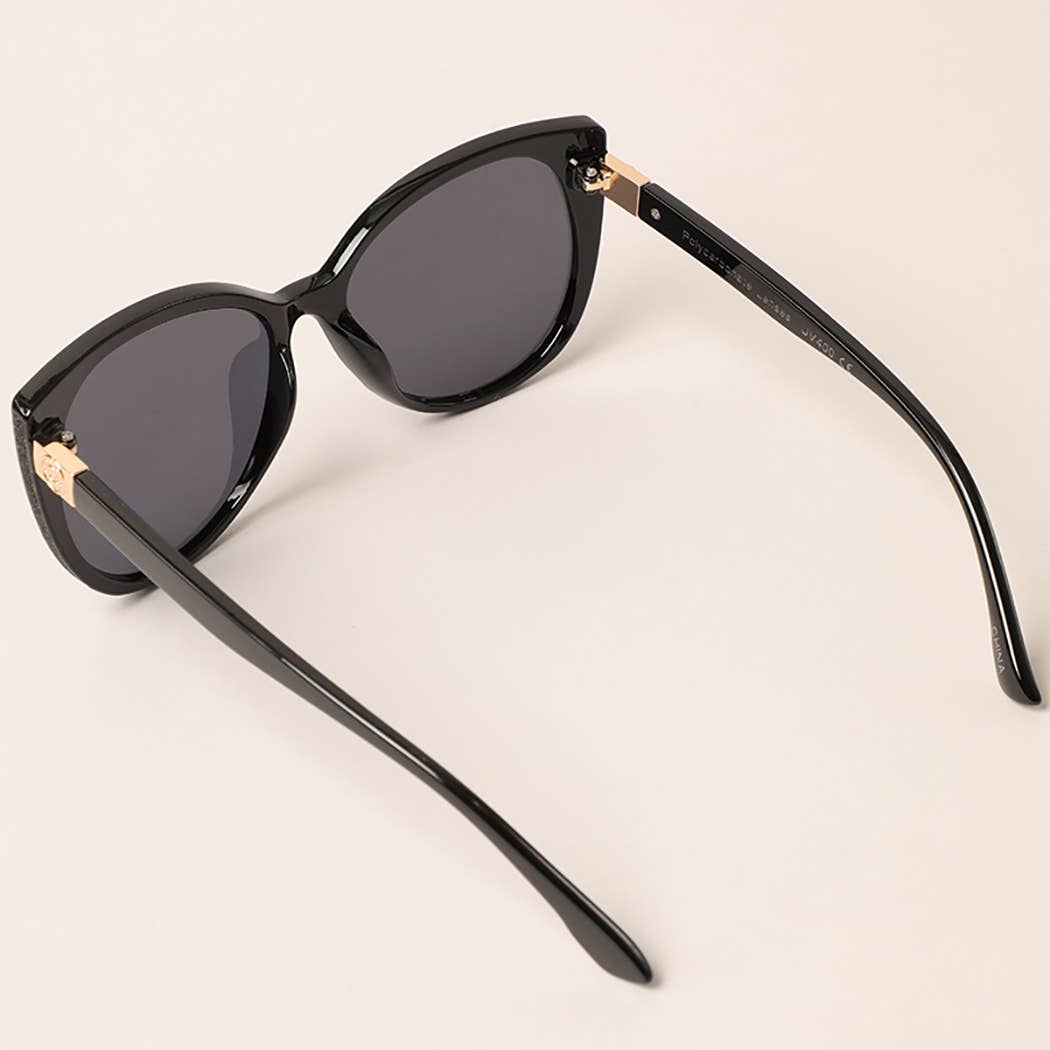 Women's Glitter Detailed Cat Eye Sunglasses