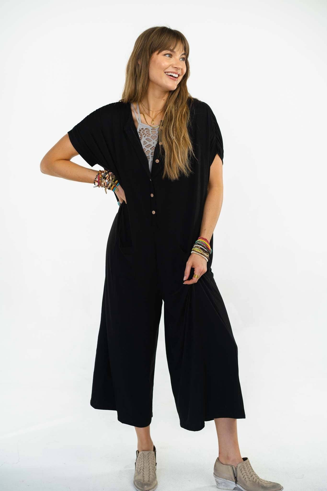 Stevie Wide Leg Jumpsuit - Black