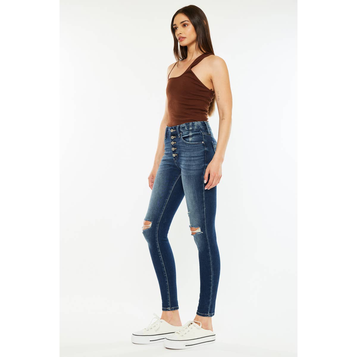 KanCan High Waist Distressed Skinny Jean