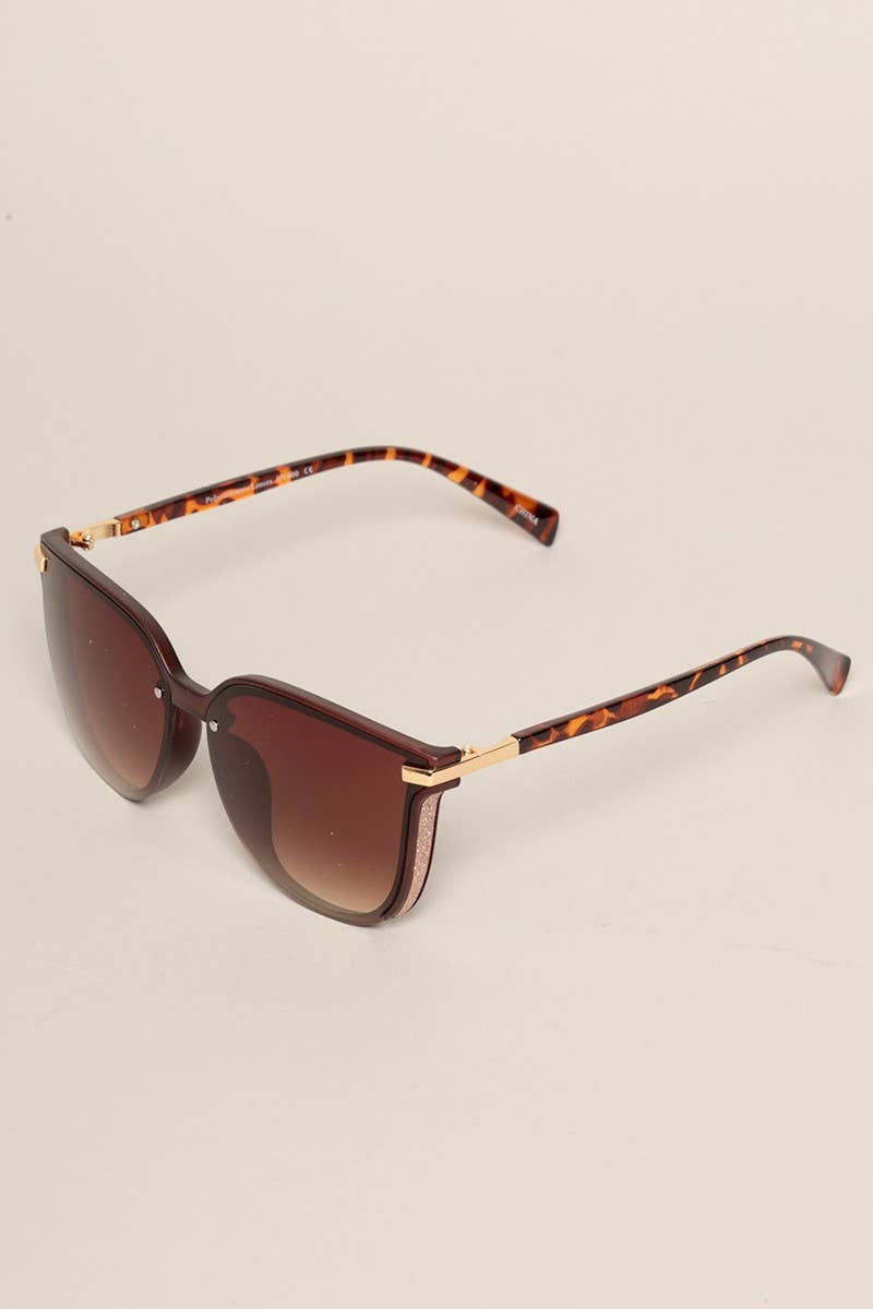 Women's Glitter Detail Square Sunglasses