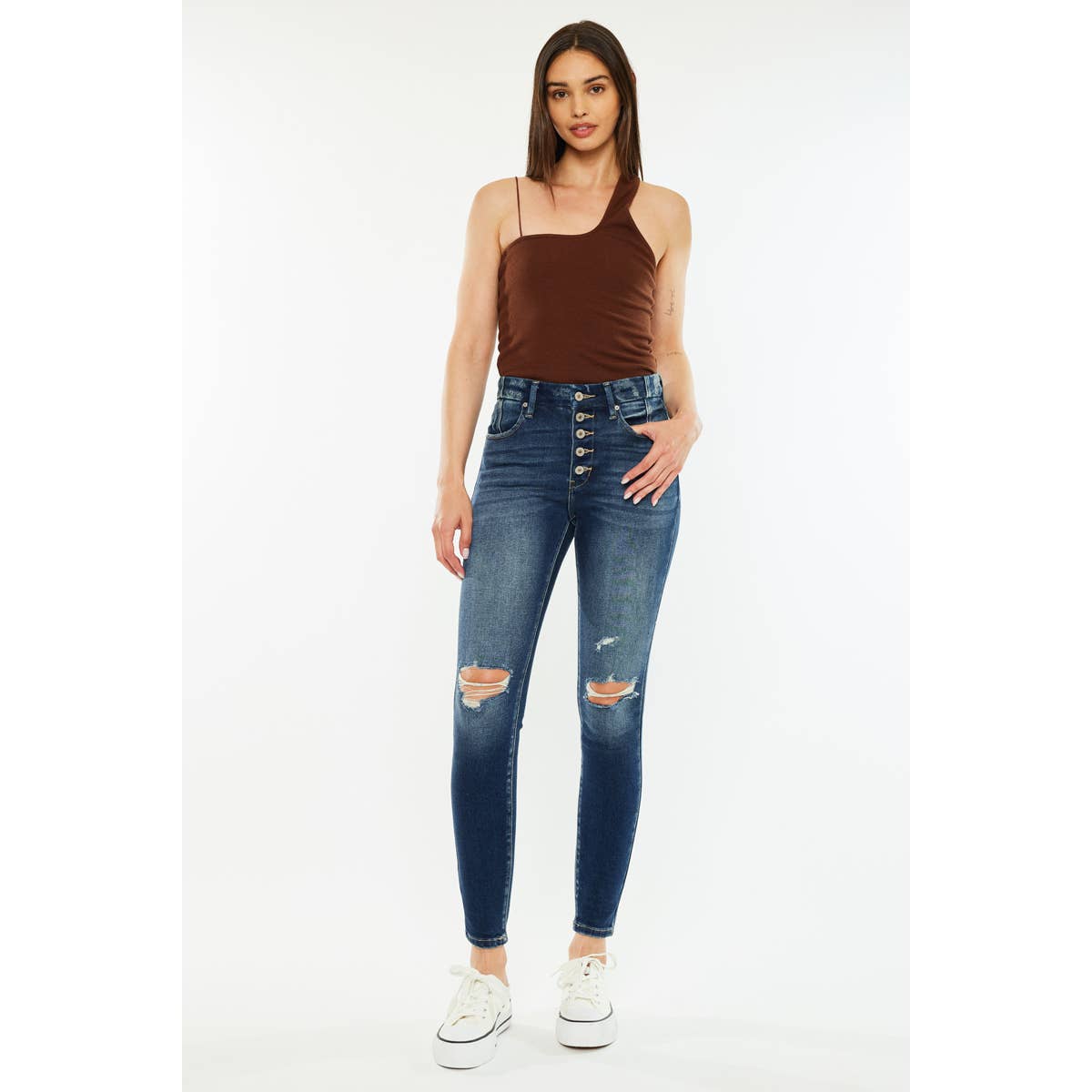 KanCan High Waist Distressed Skinny Jean