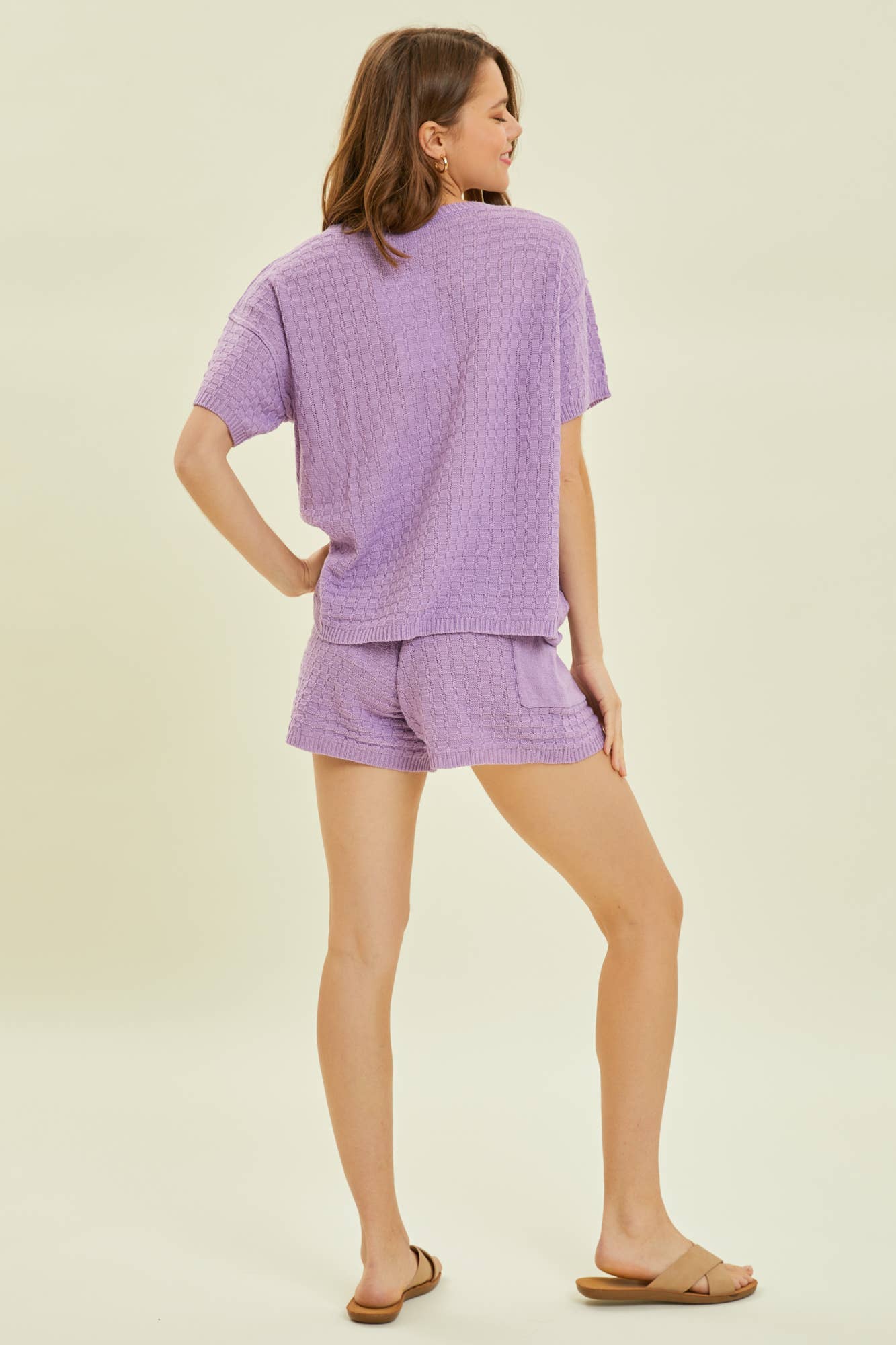 OVERSIZED SWEATER TOP WITH SHORTS SET