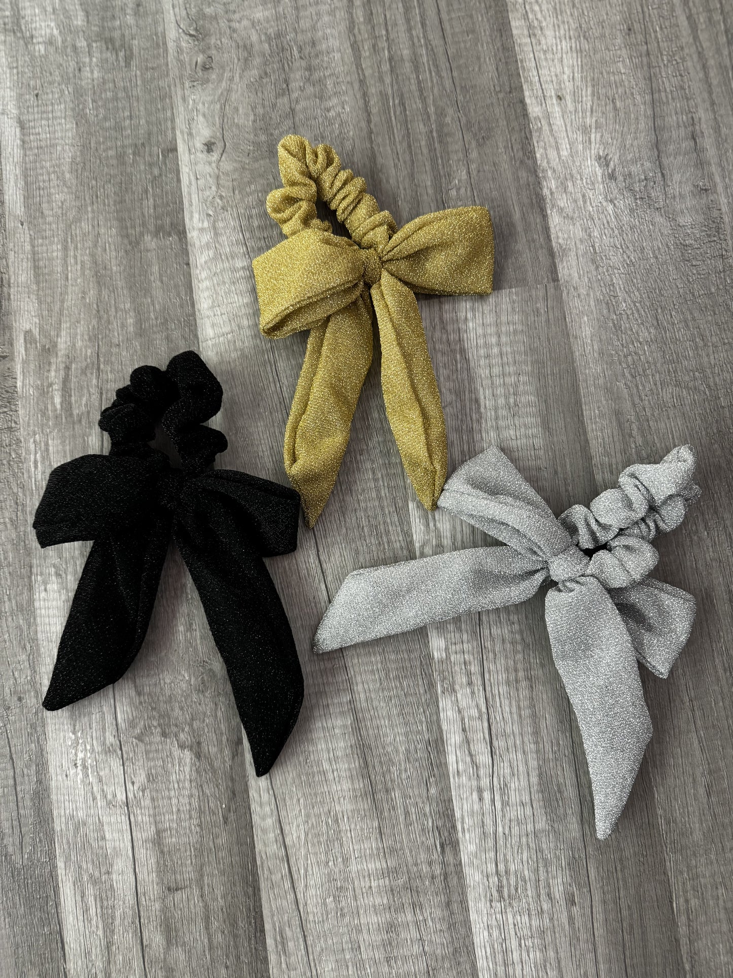 Glitter Bow Scrunchies