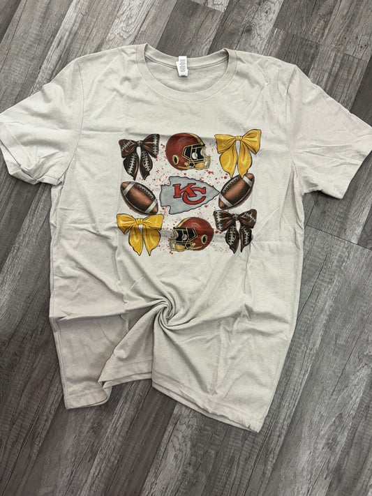 KC Football and Bows Tee