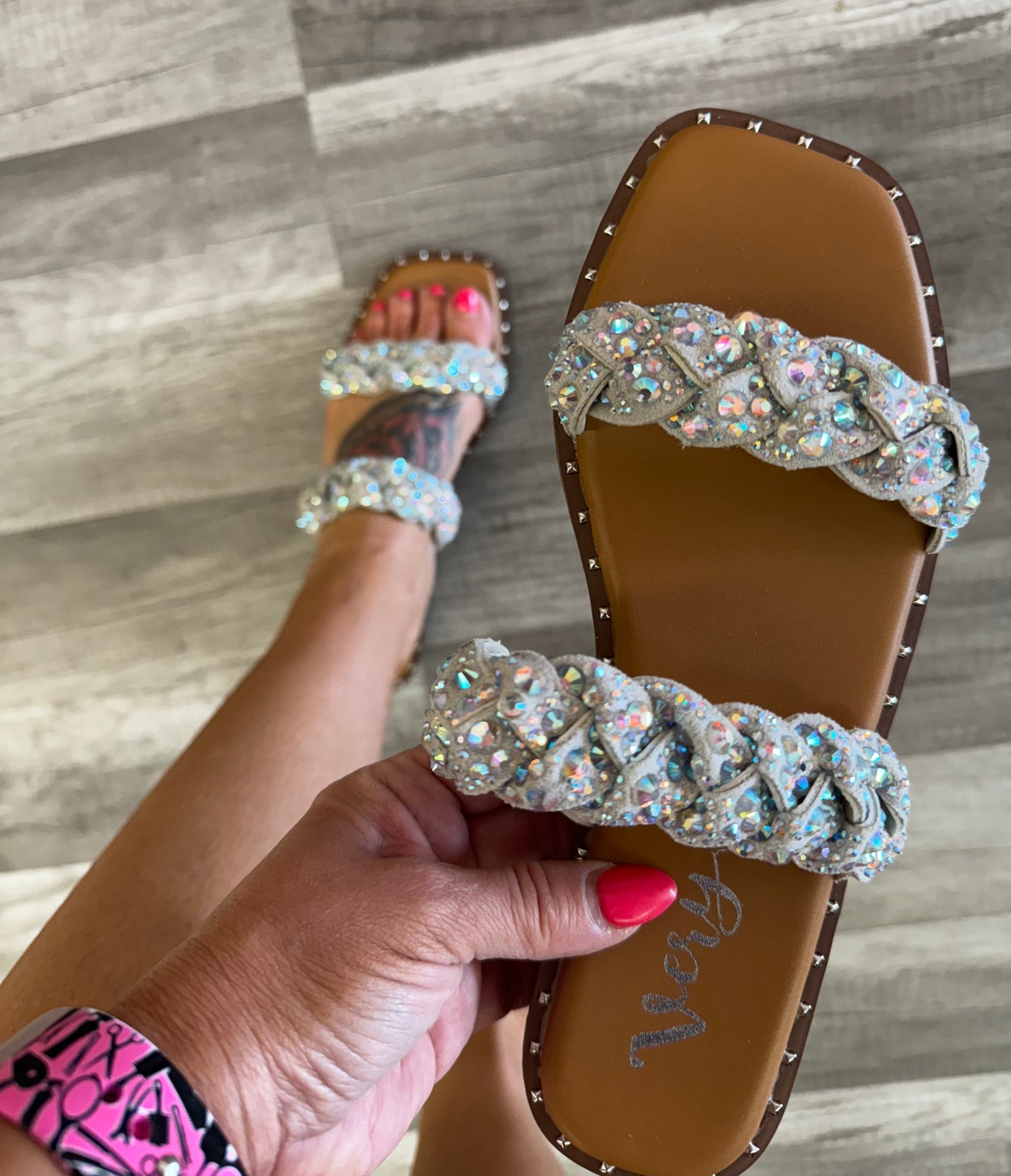 Twisty 2 Blingy Jeweled Sandal