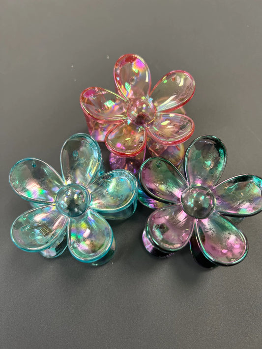 Iridescent Flower Hair Clip