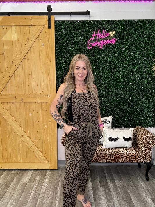 Casual Leopard Overalls