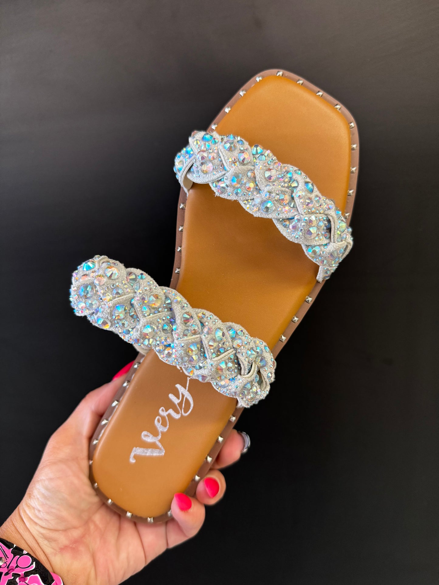 Twisty 2 Blingy Jeweled Sandal