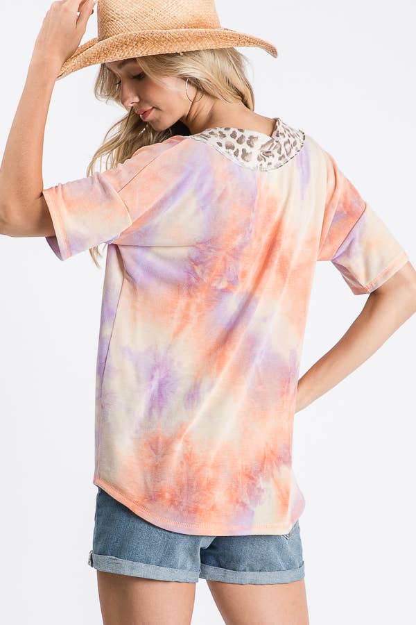 Tie Dye Leopard Tee