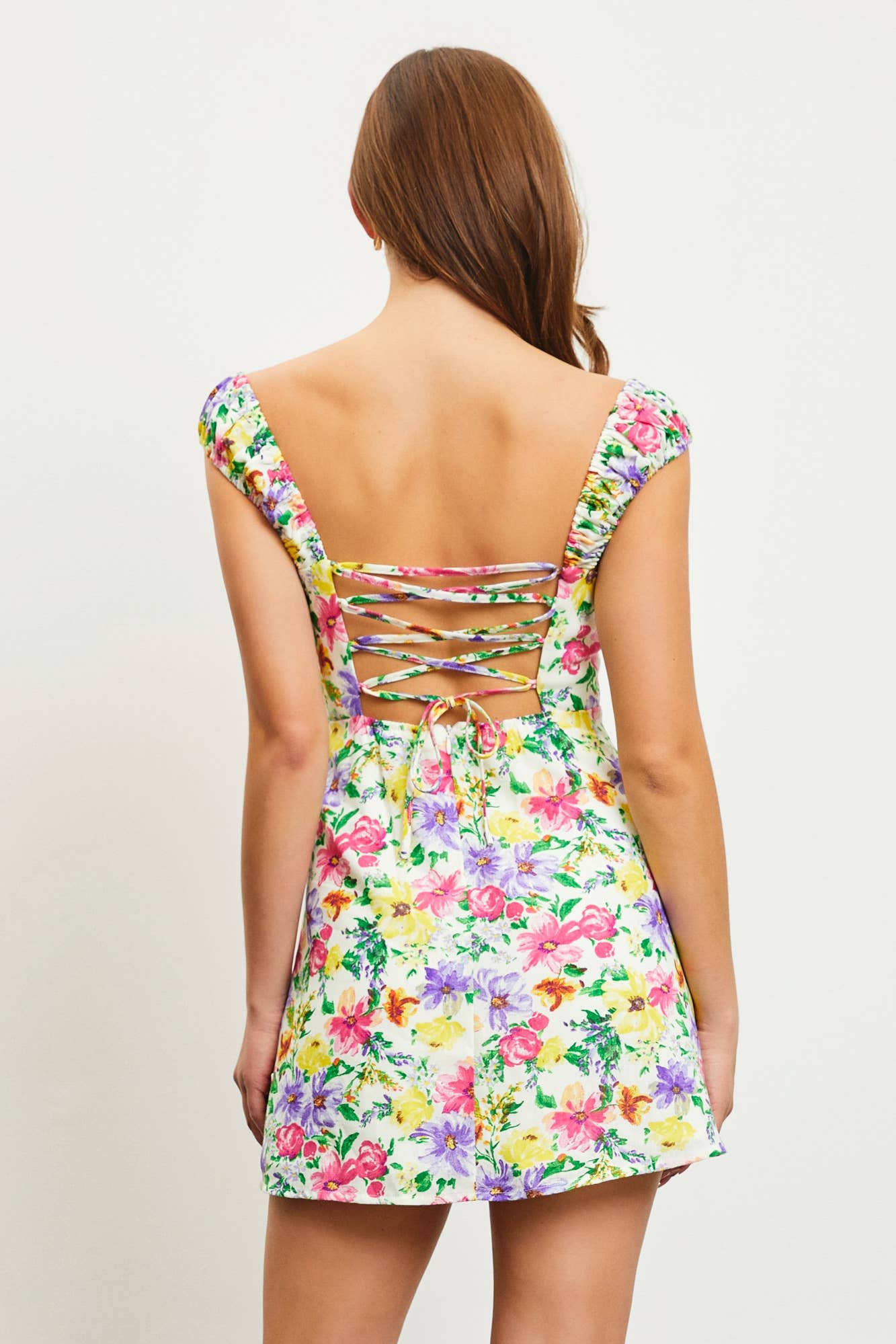 Flower Print Criss-Cross Back Dress