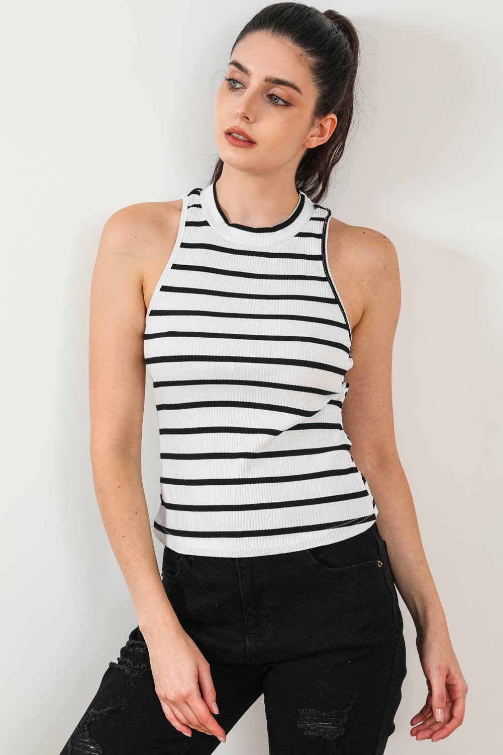 Striped Ribbed Tank Top