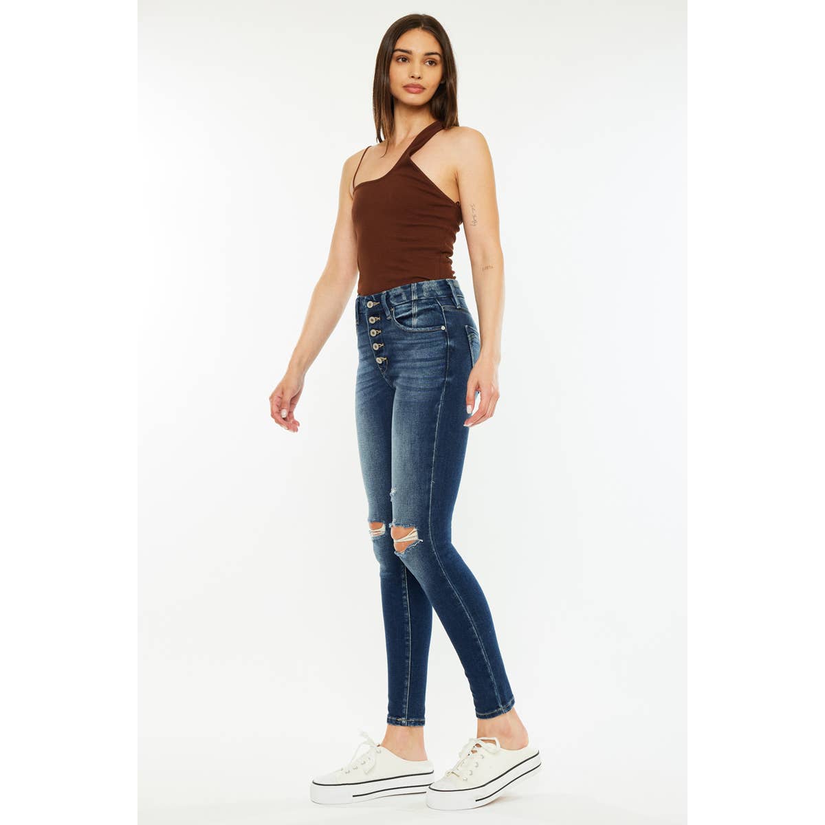 KanCan High Waist Distressed Skinny Jean