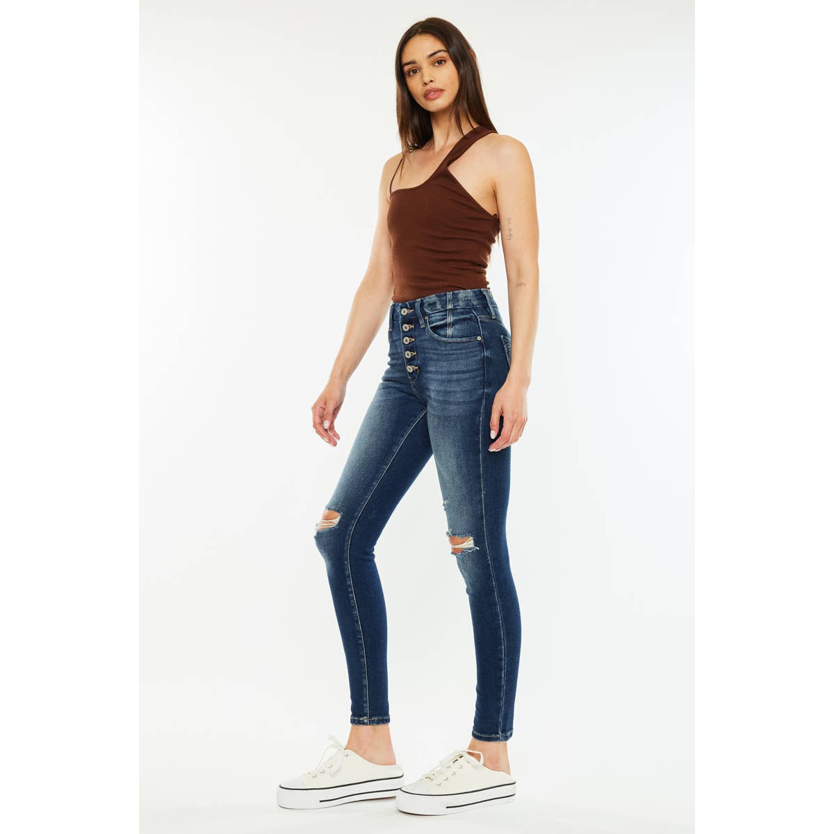 KanCan High Waist Distressed Skinny Jean