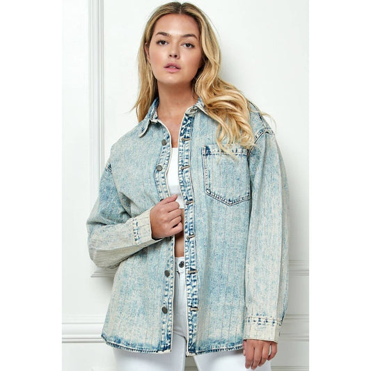 RhineStone Denim Shacket