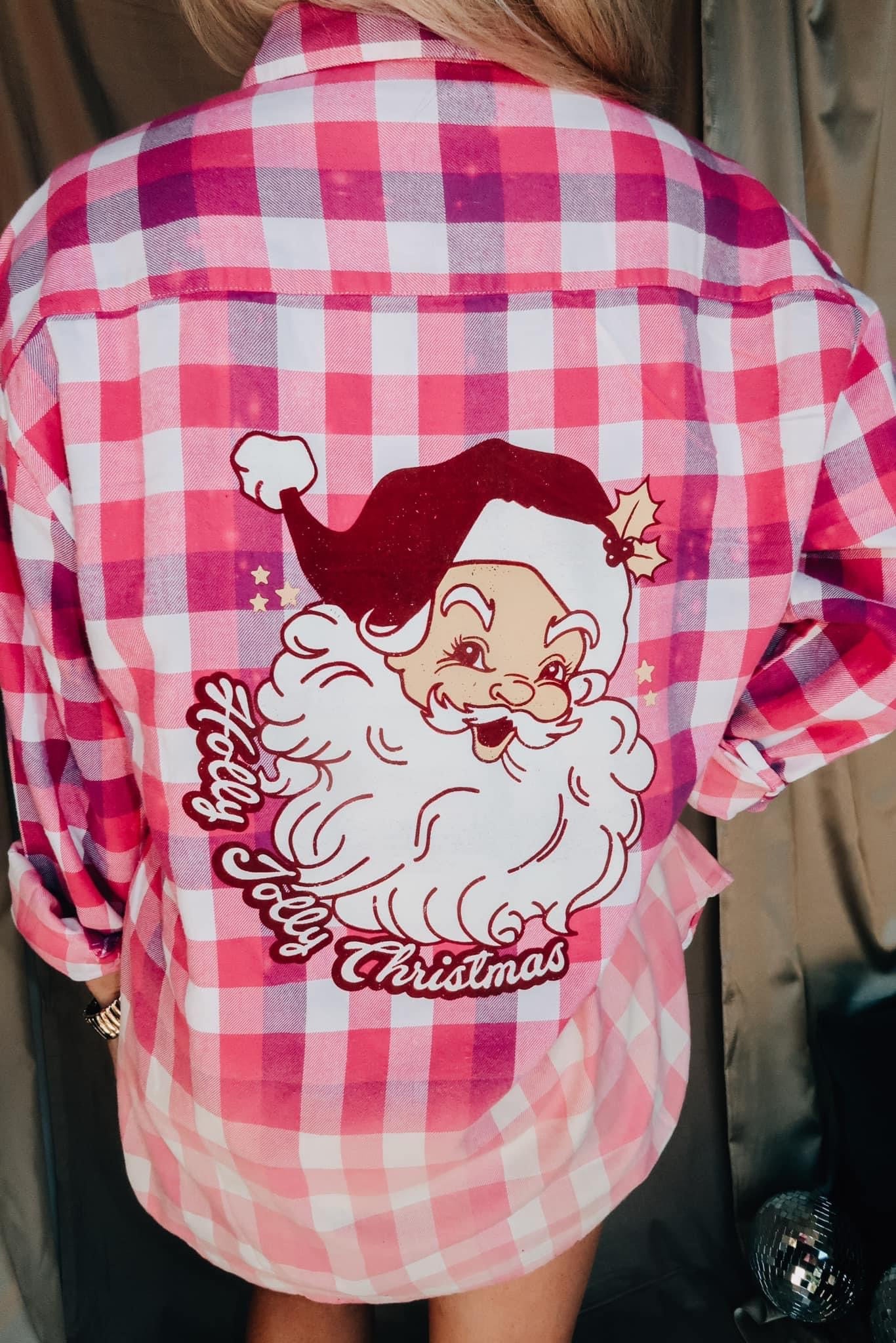 Pink Santa Plaid