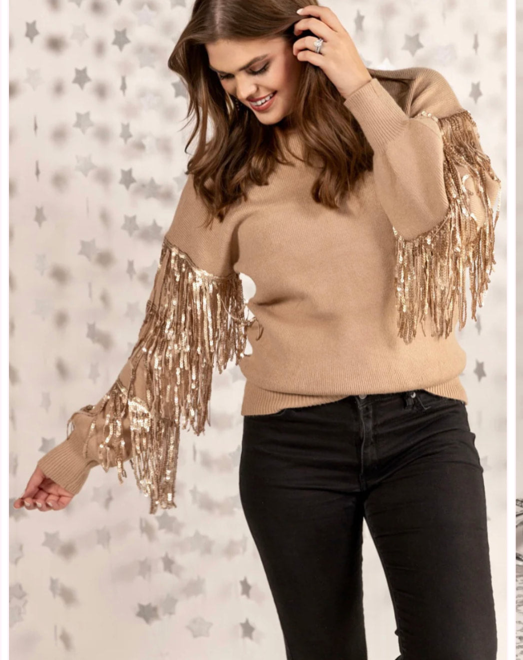 Counting Down Sequin Fringe Sweater