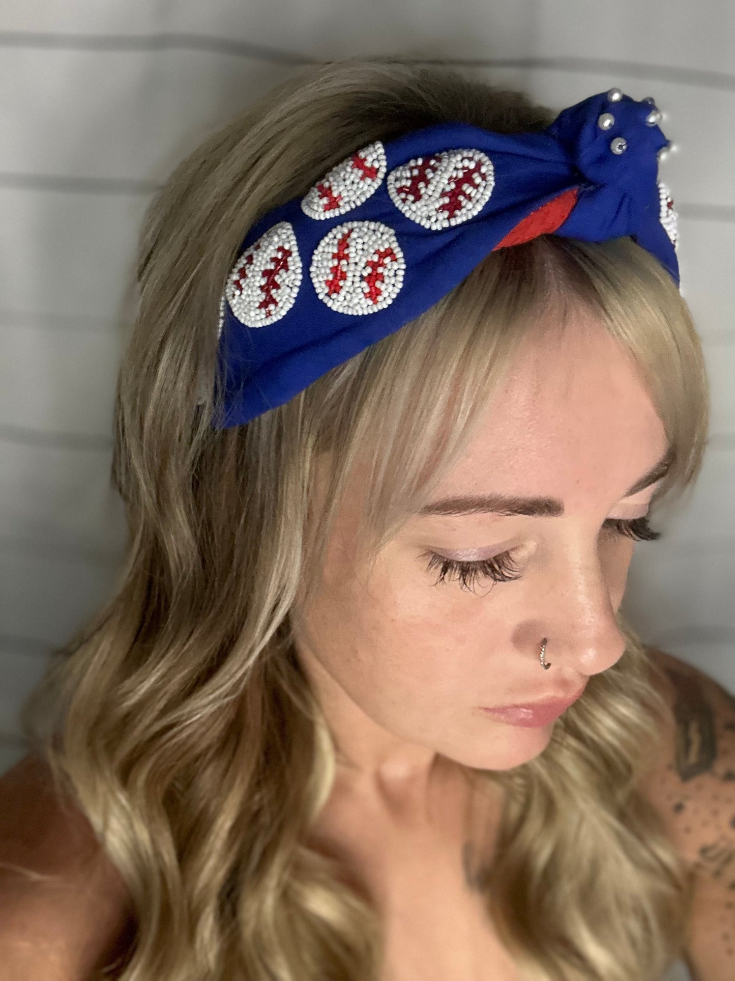 Baseball Seed Bead Headband