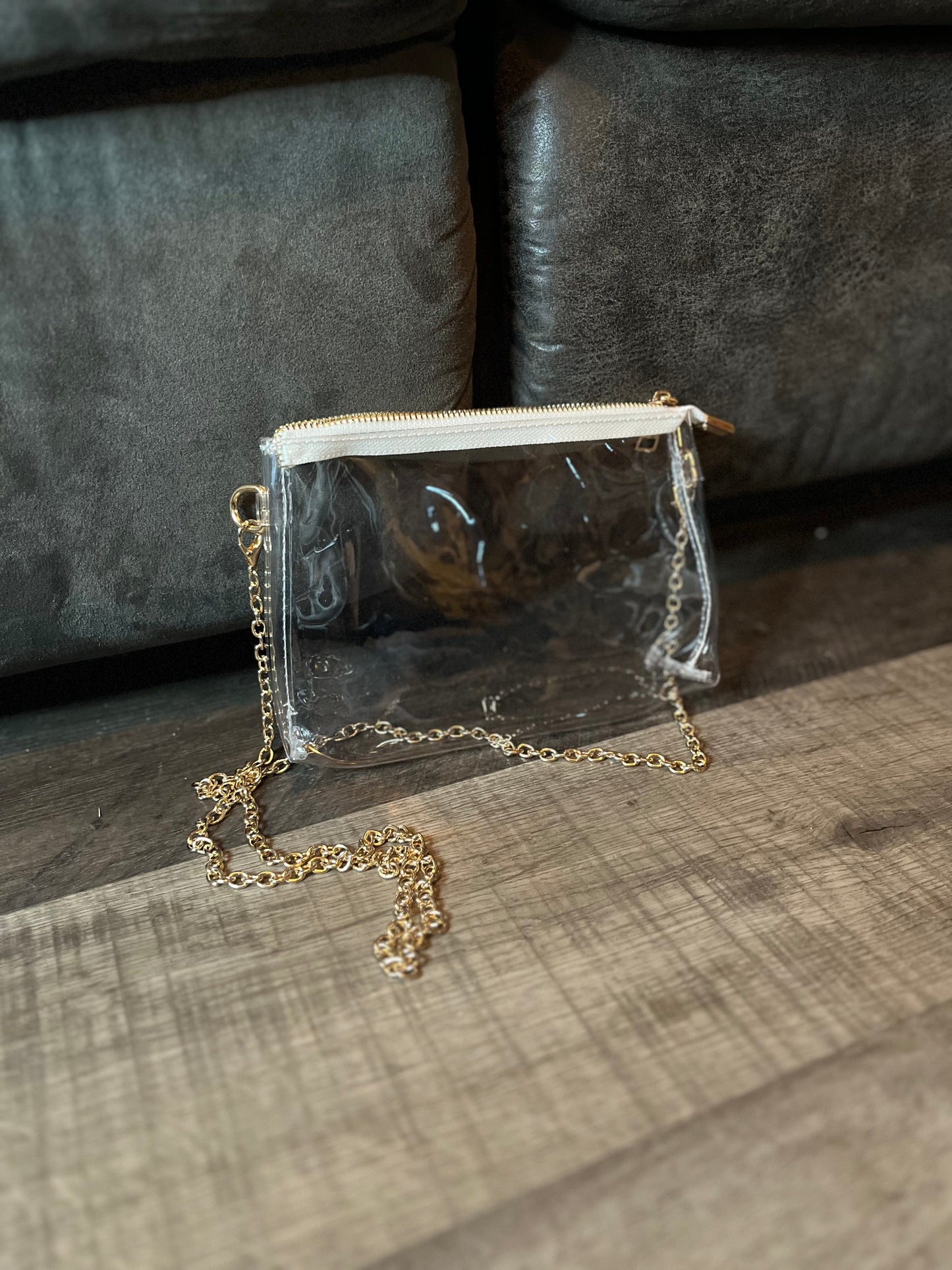 Gold Chain Clear Stadium Bag