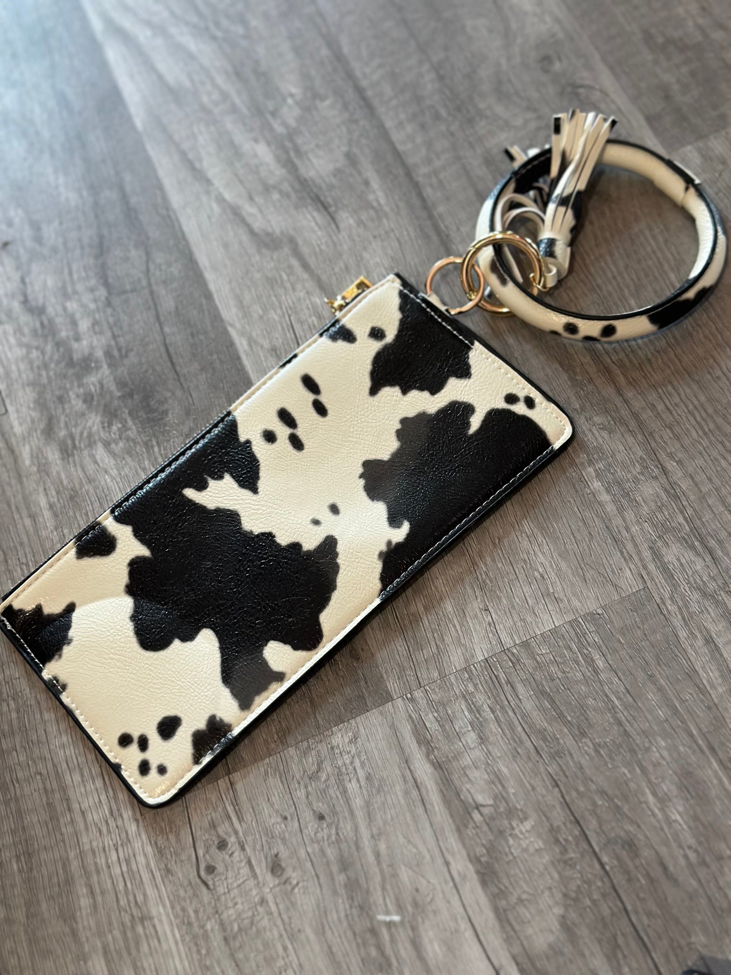 Cow Print Wristlet