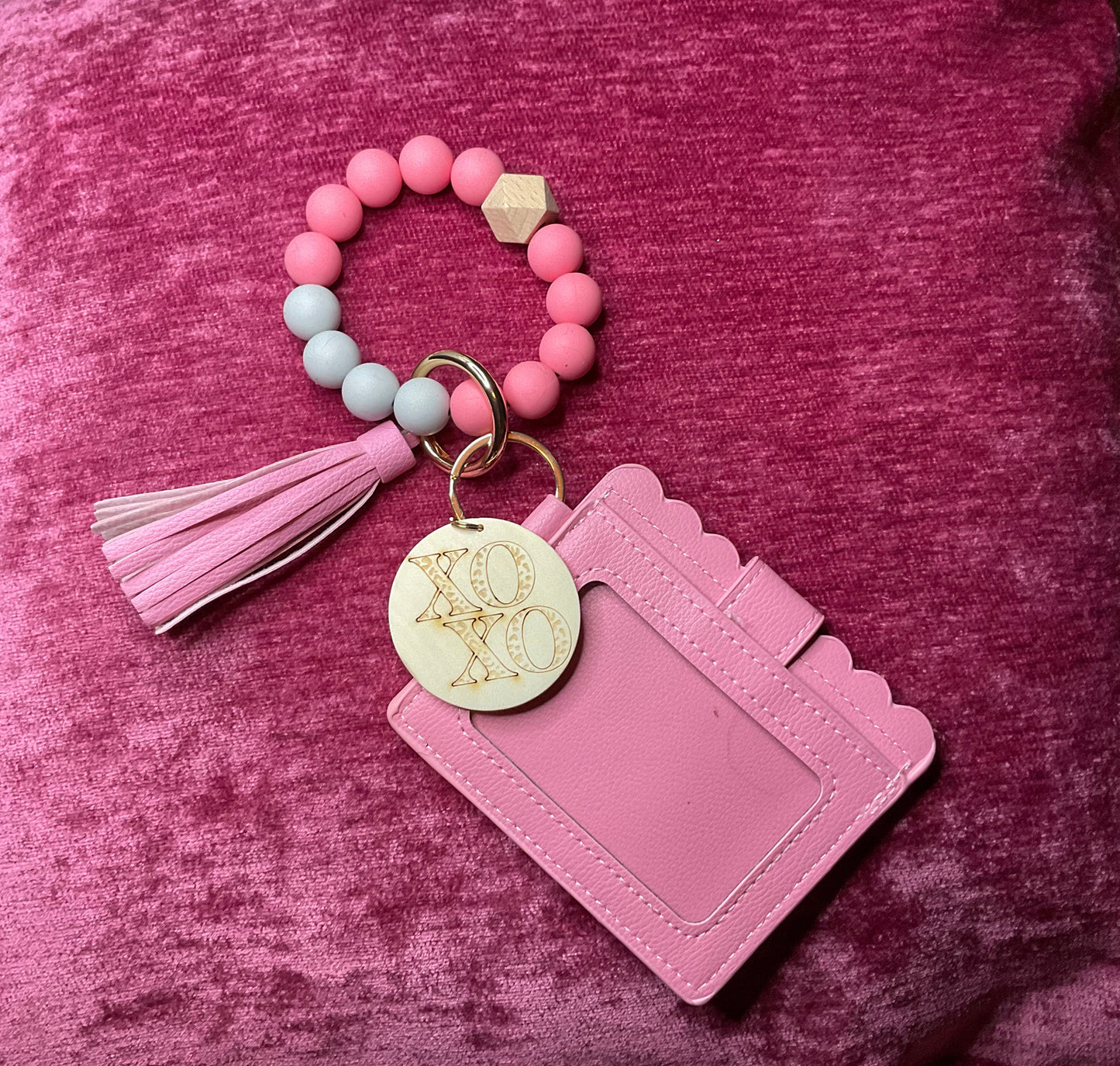 Silicone Beaded Keychain w/ Wallet