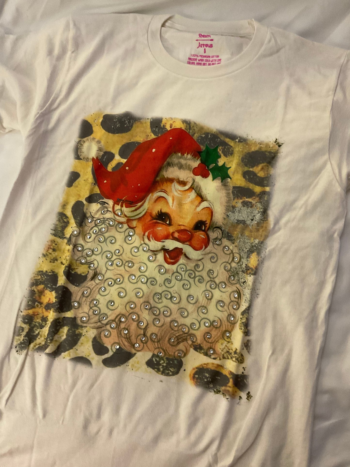 Santa Leopard and Bling Tee