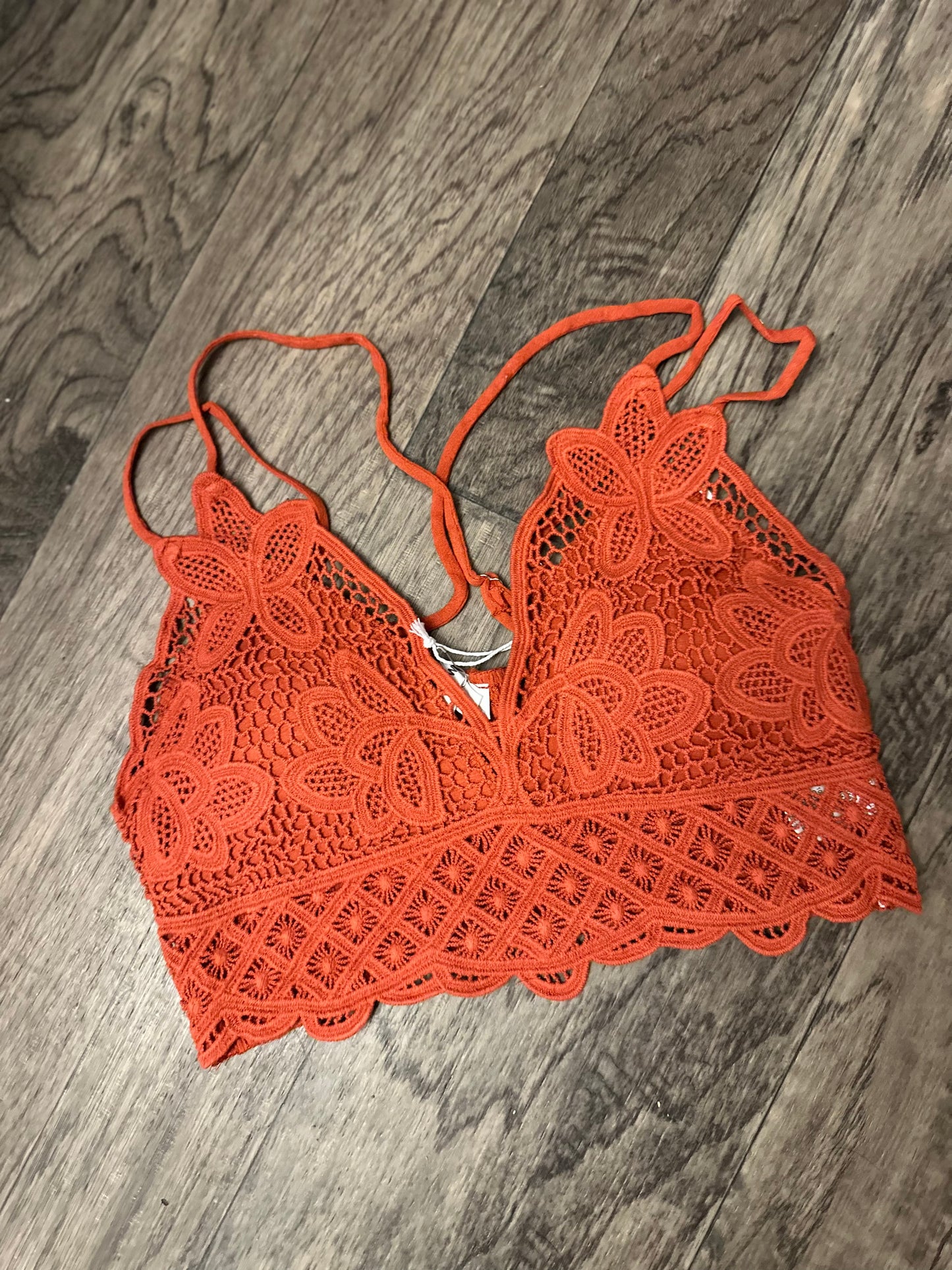 Double Strap Padded Crochet Lace Bralette