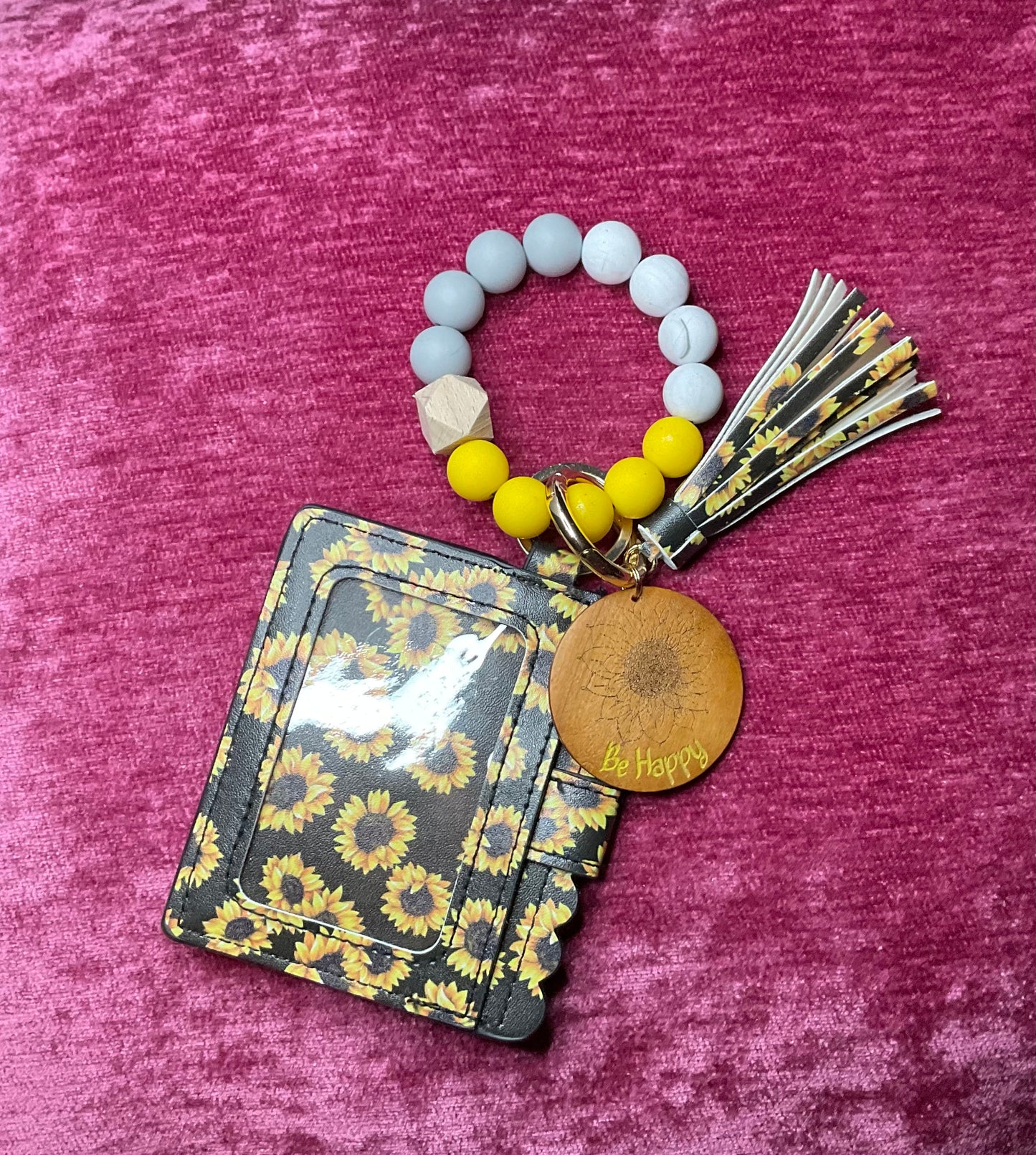 Silicone Beaded Keychain w/ Wallet