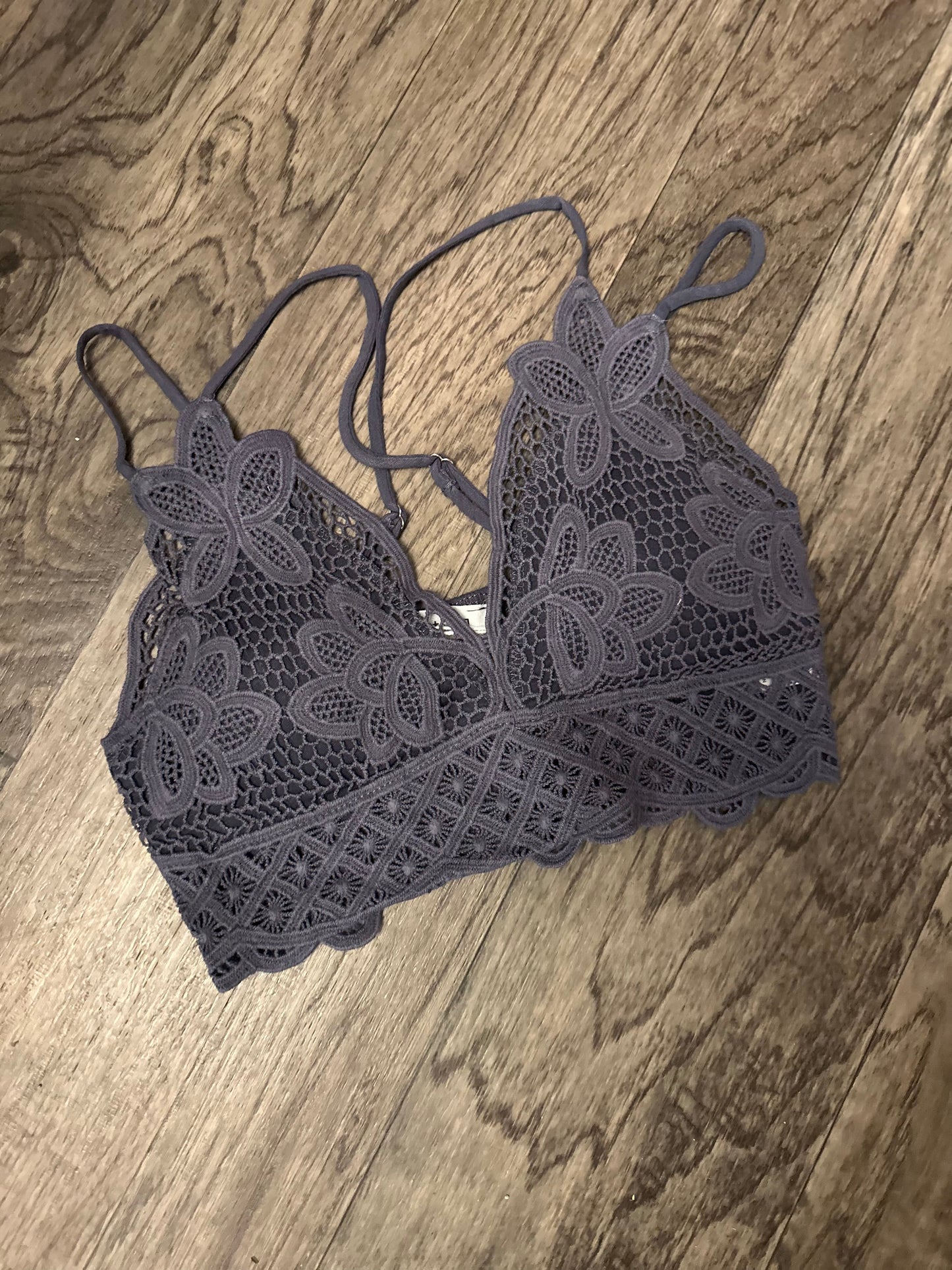 Double Strap Padded Crochet Lace Bralette