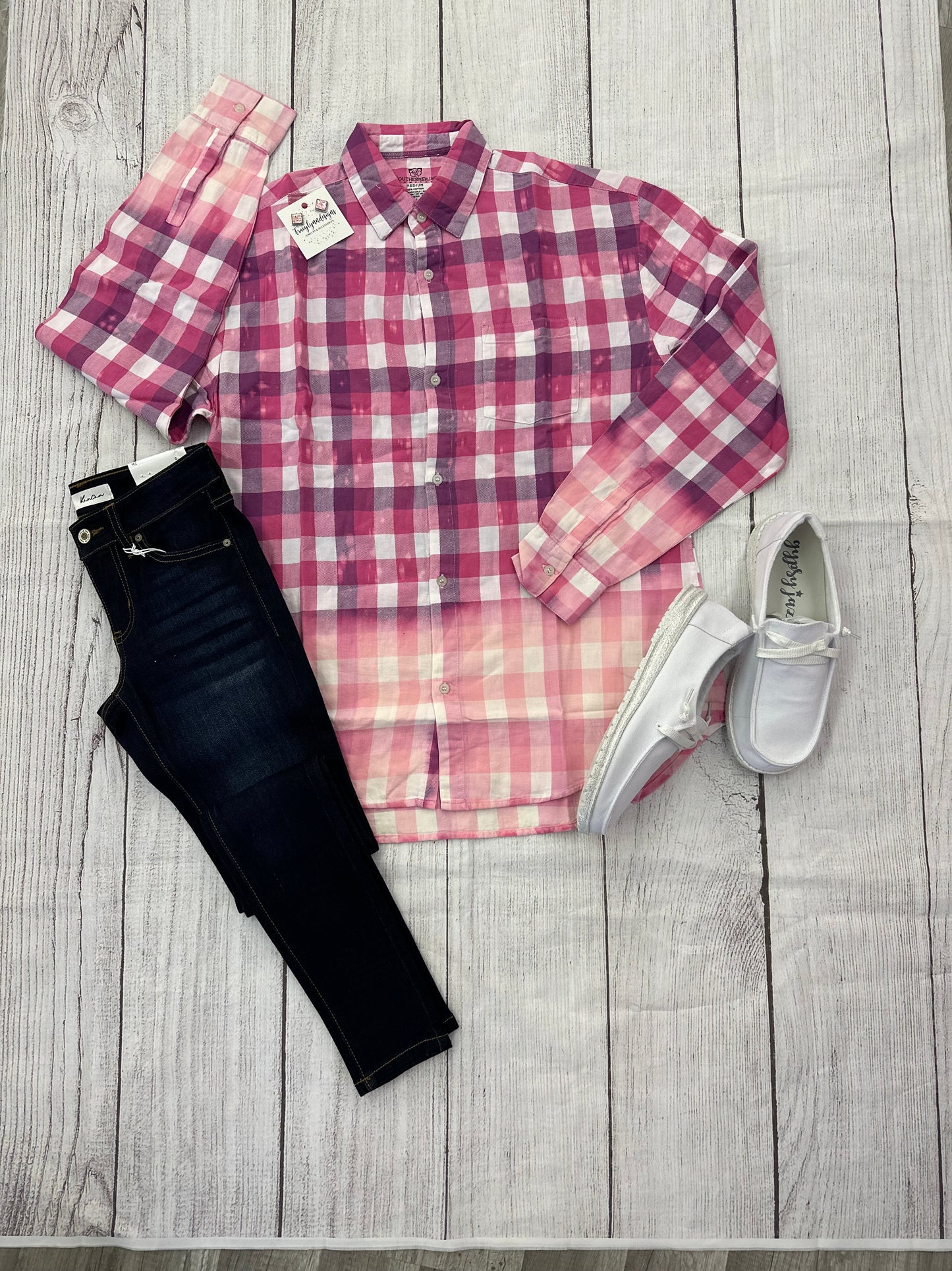 PINK BLEACHED PLAID